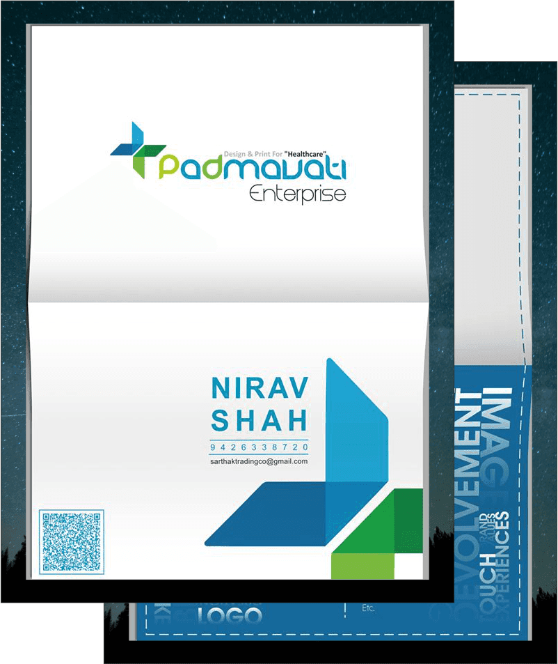 Padmavati Enterprise product range — doctor files, letterheads, visiting cards
