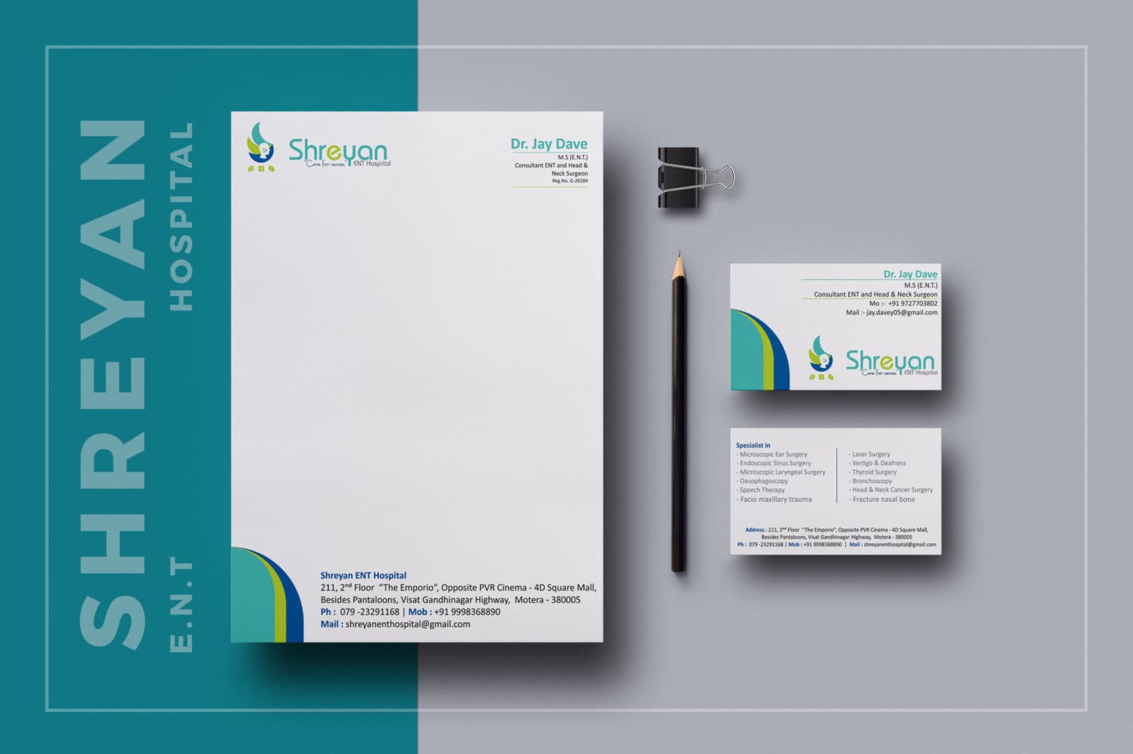 Letterheads for Shreyan Hospital